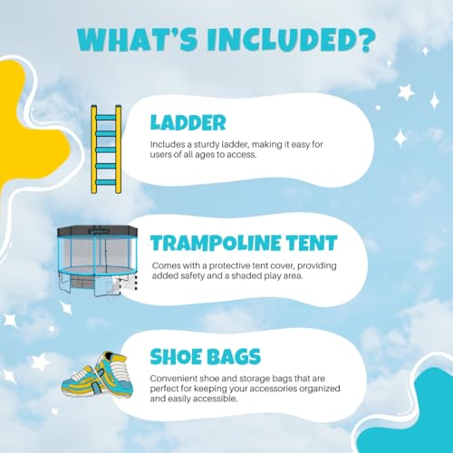 SkyBound Trampoline with Safety Enclosure Net - 10ft 12ft 14ft 15ft 16ft Large Outdoor Backyard ASTM Approved Trampolines for Kids & Adults