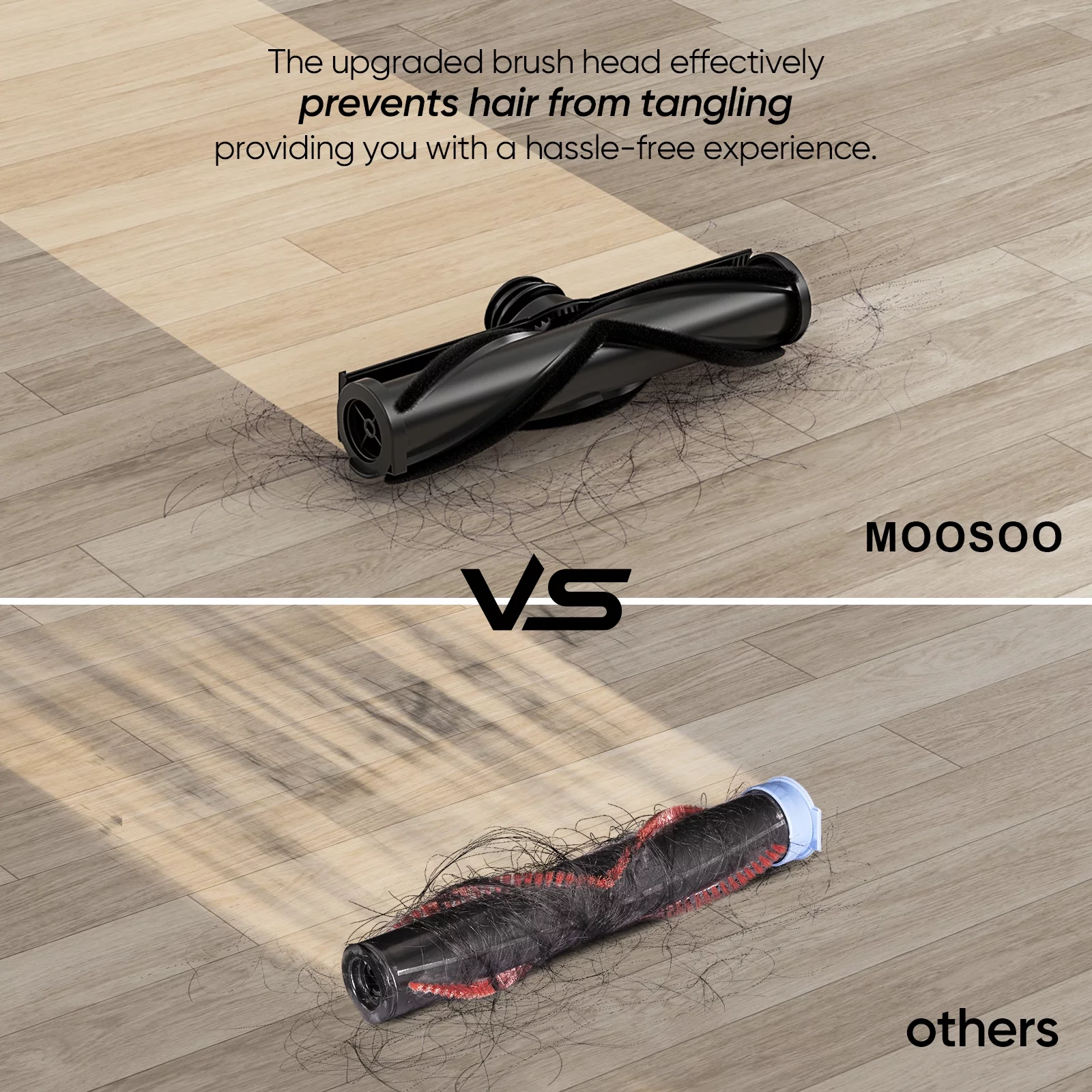 MOOSOO Cordless Vacuum Lightweight Stick Vacuum Cleaner with 30Kpa Suction, Dust-Revealing Headlight, Gray