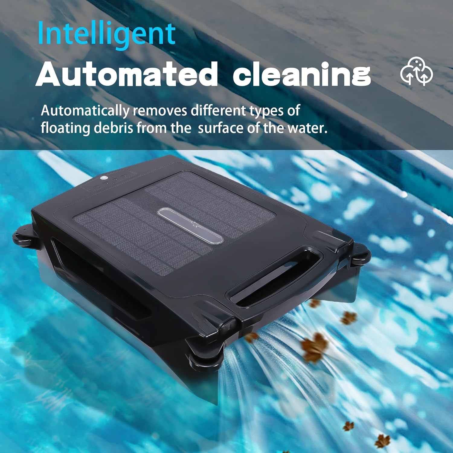 Solar Rechargeable Dual-Mode Pool Cleaning Robot, Cordless Robot Pool Cleaner, Solar Automatic Robot Pool Skimmer
