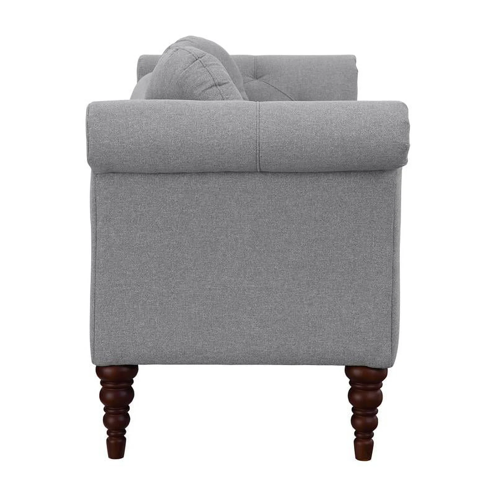 Lexicon Adira 75" Traditional Fabric Settee with 2 Pillows in Dove Gray