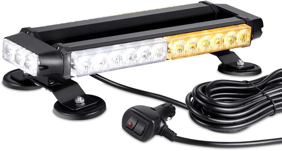 AT-HAIHAN Waterproof 56W Magnetic Blue Red LED Emergency Strobe Flashing Light Bar for Police Cars Law Enforcement Vehicles POV Trucks Rooftop Safety