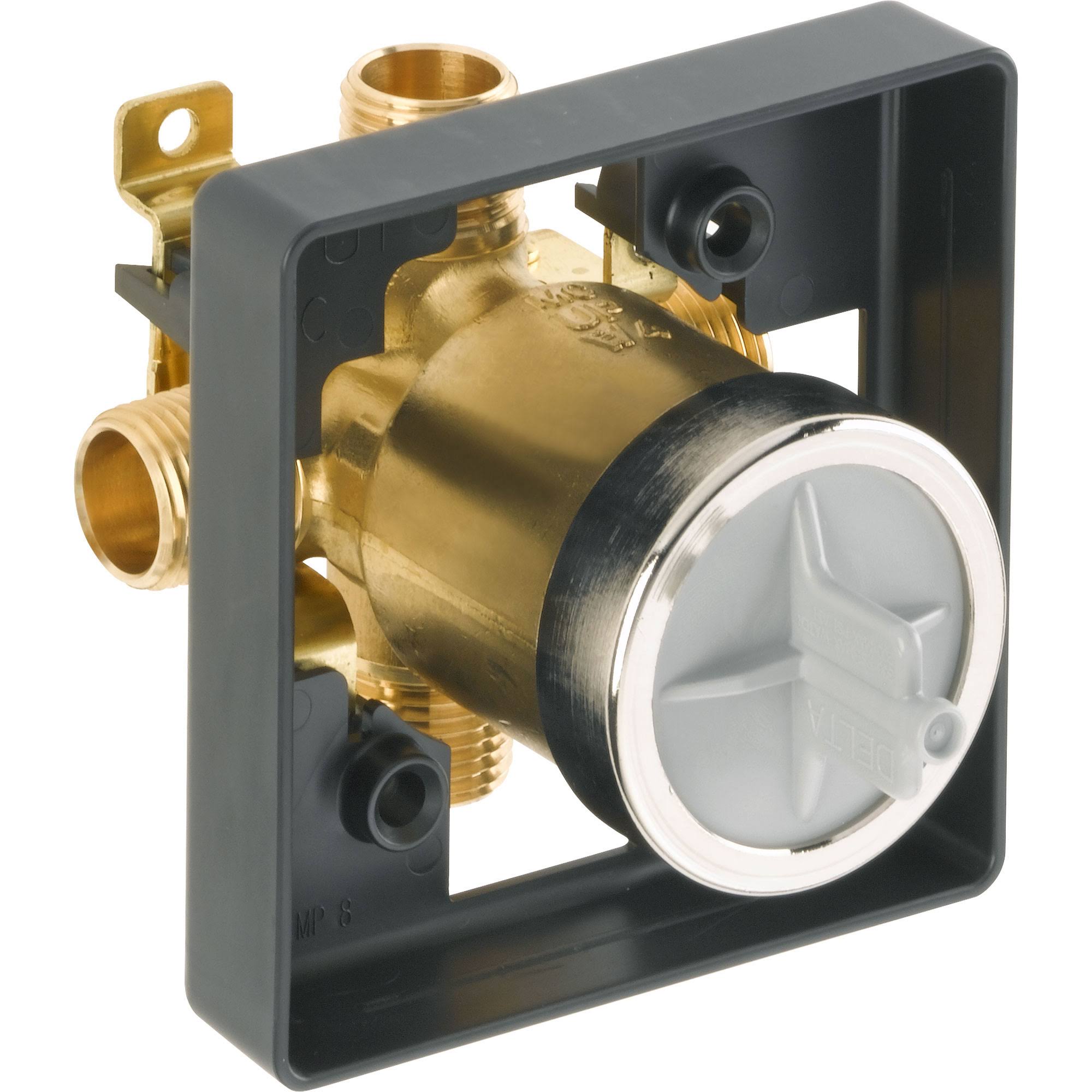 Delta Linden Collection Chrome Finish Monitor 17 Series Dual Control Valve Only Trim Kit for Shower Faucet Includes Rough Valve