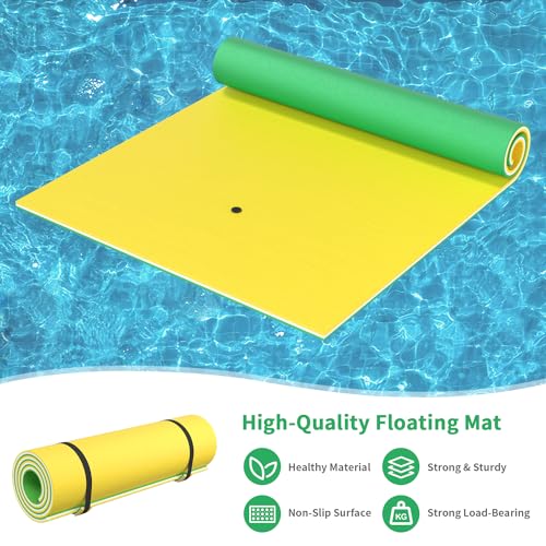 Oversized Lily Pad Floating Mat, 3 Layer 7'/9'/12'/18' Floating Water Mat,Ocean, Beach, River, Pool, Floating Mat for Water Recreation and Relaxing