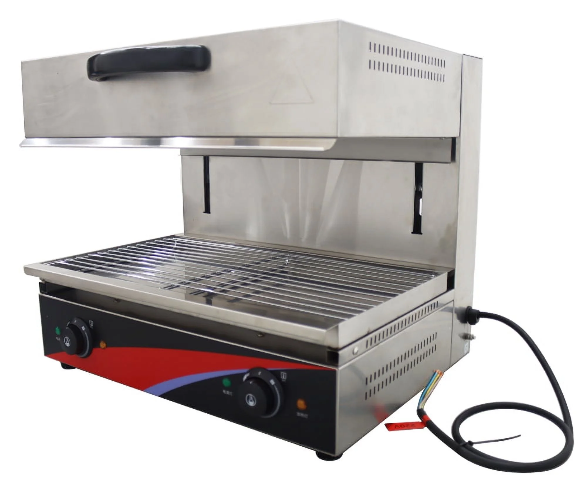 INTBUYING Electric Lift-Up Salamander Surface Stove Grill Barbecue Oven Cheese Melter Stainless Steel Kitchen Equipment 220V