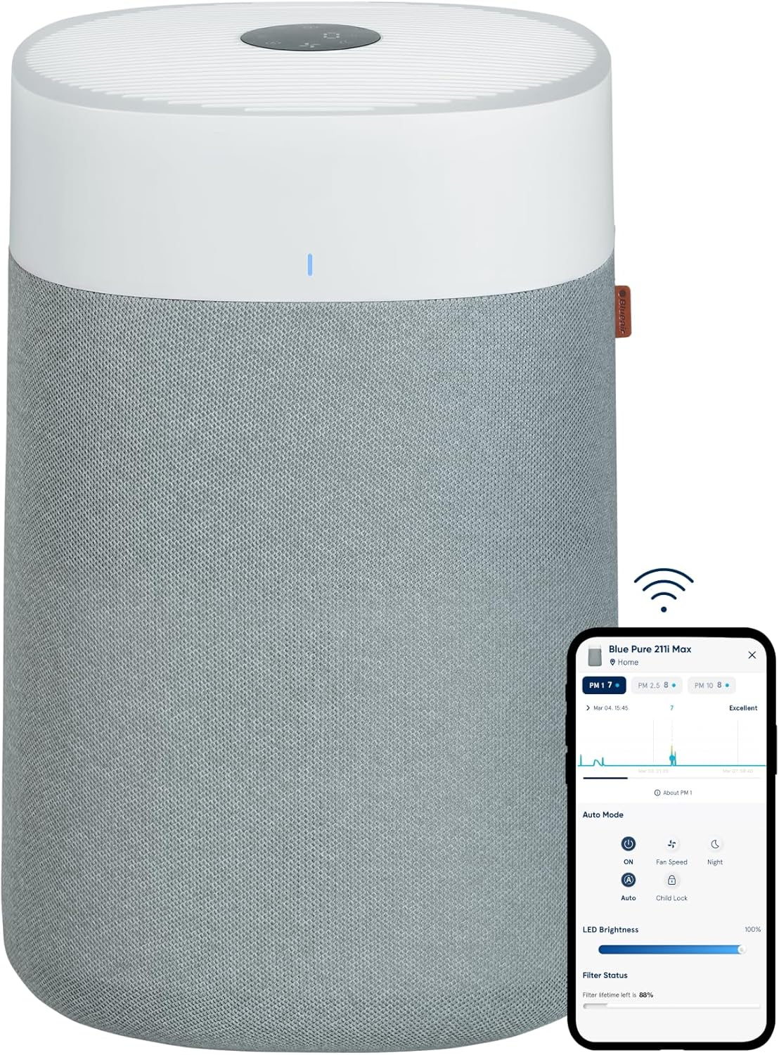 BLUEAIR Air Purifiers for Large Home Room & Air Purifiers for Bedroom, HEPASilent Small Room Air Purifiers for Home
