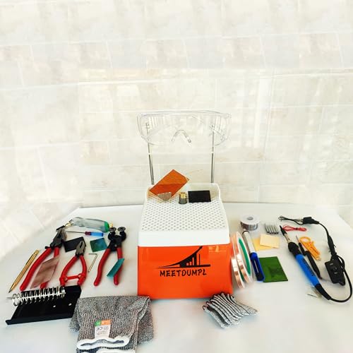 MEETDUMPL Stained Glass Kit，Stained Glass Kits for Adults，Glass Grinder，Stained Glass Grinder，5/8" + 1" Diamond Grinder Bit,80W Soldering Iron Kit