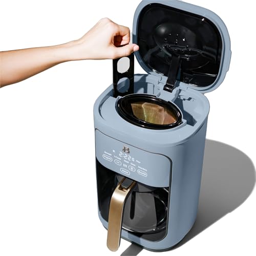 Beautiful Coffee Maker, 14-Cup, Touch Display, Programmable, 1200W, Stainless Steel, Keep Warm, 24h Timer dishwasher-safe (Black Sesame)