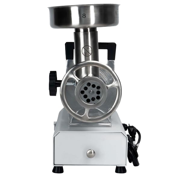 MEAT! 1 HP Dual Meat Grinder with 3 Stuffing Tubes, 2 Stainless Steel Grinding Plates, and a Stainless Steel Stuffing Plate for Making Ground Meat