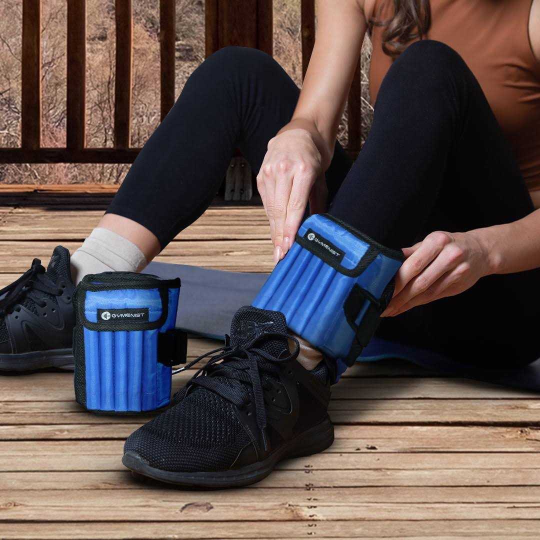 Gymenist Pair Of Adjustable Ankle Weights Can Be Adjusted Easily With Metal Sticks Weight Set of 2 Wrist and Ankle Workout Exercise Weights