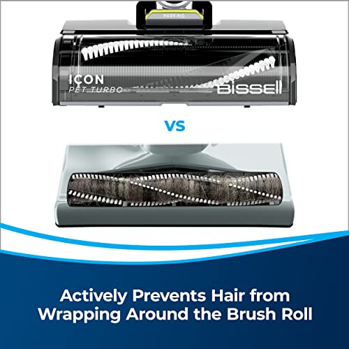 Bissell ICONPet Turbo Vacuum with Powerful Turbo Boost Suction, Tangle Free Brush Roll, & Parking Break, LED Crevice + Dusting Brush Tool