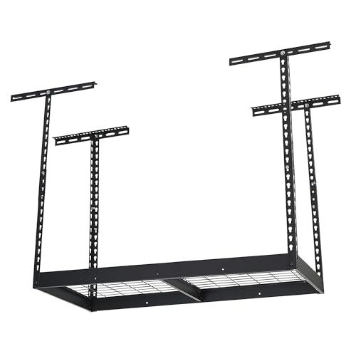 Klutch Gladiator Overhead Garage Storage Rack &mdash; Adjustable Height, 96in.L x 48in.D x 23&ndash;37in.H