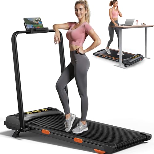 7.8MPH Incline Treadmill for Home, Walking Pad with Handle Bar, Under Desk Compact Treadmill with 350 Lbs Capacity, LED Display & APP, Remote Control