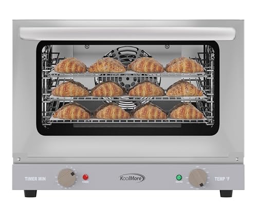 KoolMore 32 in. Commercial Countertop Convection Oven, Holds Full Size Pans, 4 Racks and 3500W of Power, 240V in Stainless-Steel