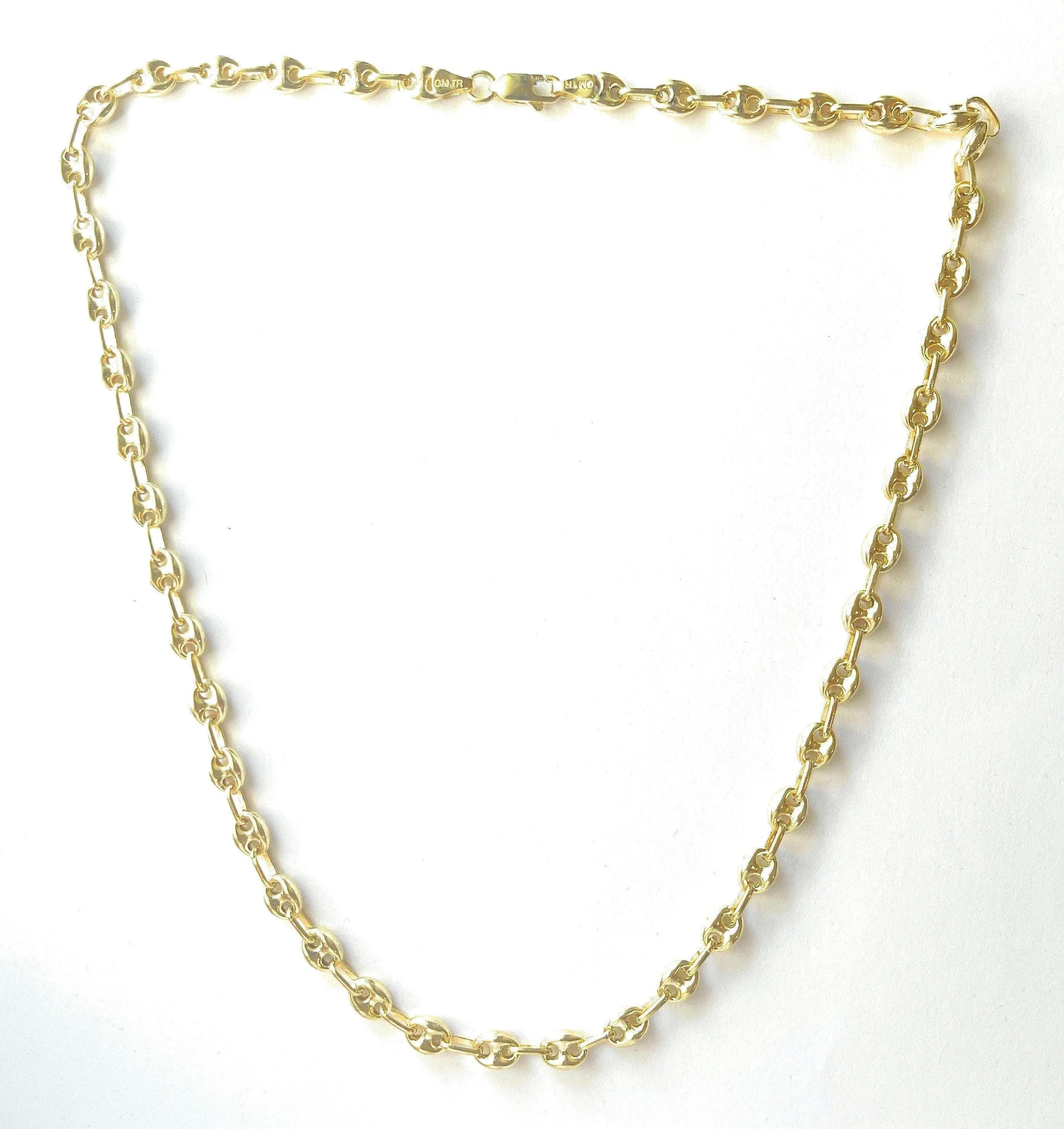 ADIRFINE 925 Sterling Silver 6mm Puff Mariner link Chain