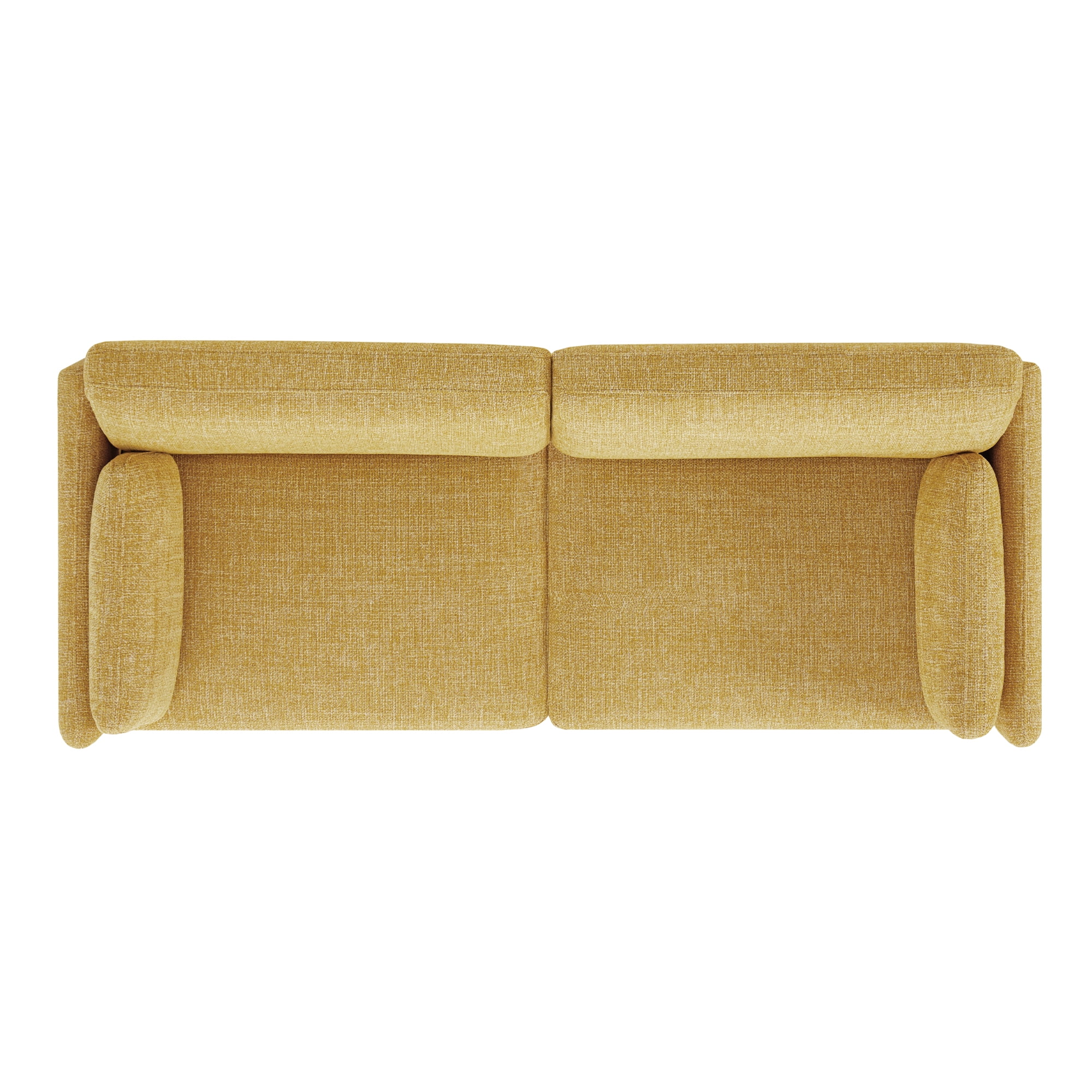 CHITA Mid-Century Modern Sofa, Fabric Couch for Living Room with Solid Wood Leg, 73''W, Mustard Yellow
