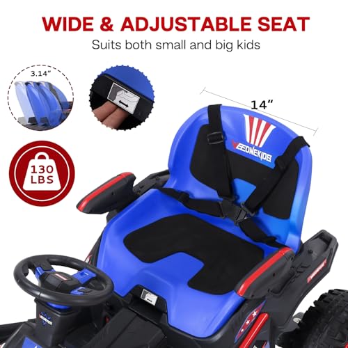 24V Ride on Toy for Big Kids, Kids' Electric Vehicles Outdoor Race Toy with 4 Strong Motors Total 300W Bluetooth Speaker and 24V 7AH Big Battery