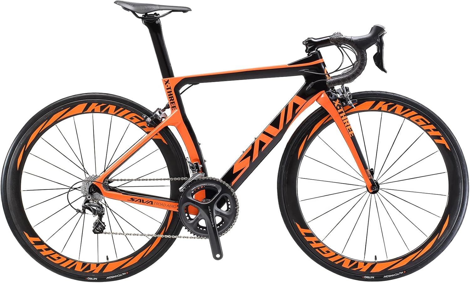 SAVADECK Phantom 2.0 Carbon Fiber Road Bike 700C Carbon Frame Racing Bicycle with Shimano Ultegra 8000 22 Speed Group Set, 25C Tire and Fizik Saddle