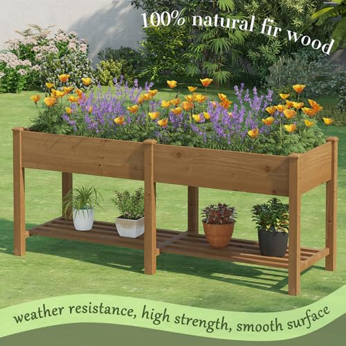 Wooden Raised Garden Bed ，Planter Box with Legs, Wooden Planter -Grow Herbs and Vegetables Outdoors &ndash; Naturally Rot-Resistant