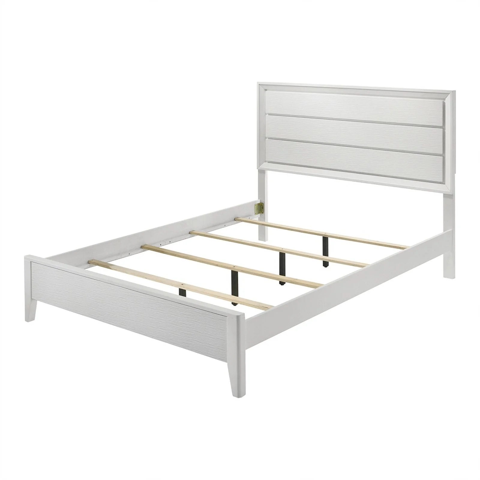 Bowery Hill 3pc White Wood Bedroom Set - King + 2 Nightstands