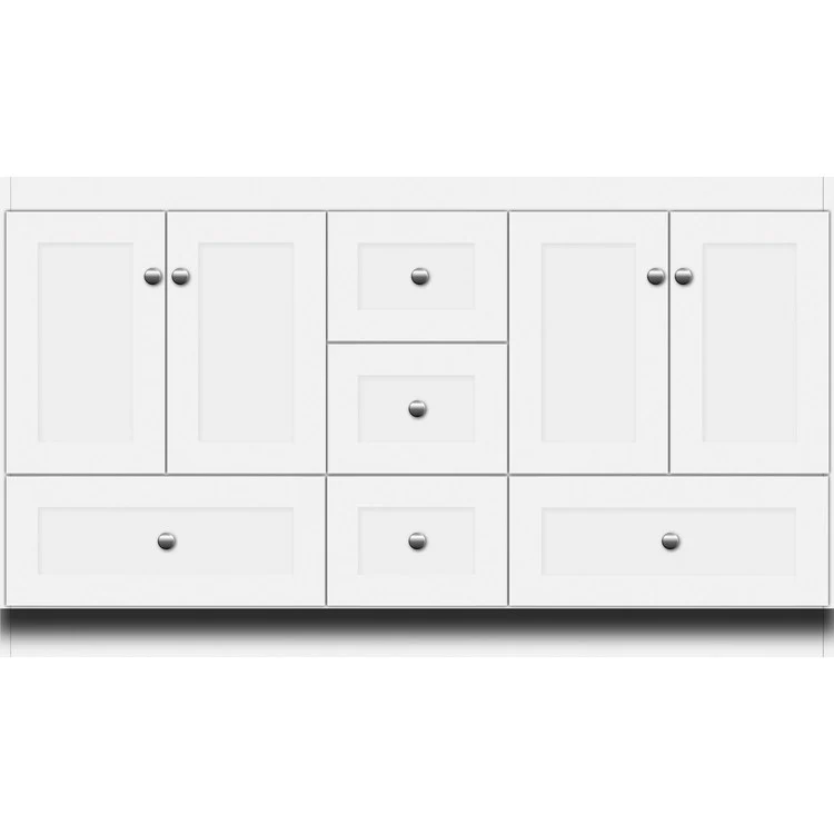 Simplicity Shaker 60"W x 21"D x 34.5"H Single Bathroom Vanity Cabinet Only with Center Drawers