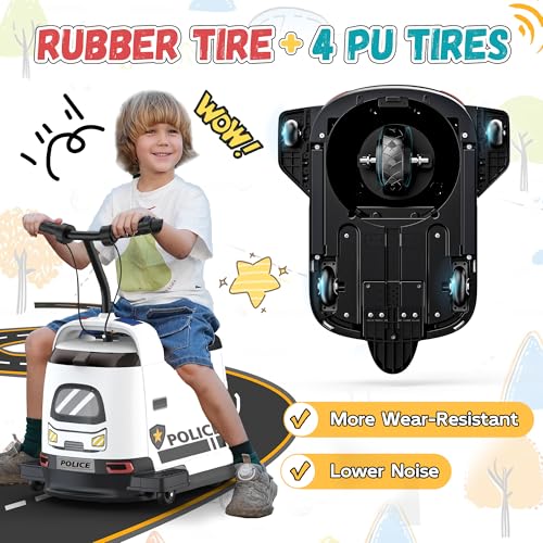 ANPABO 24V Kids Riding Toys for 3-12, 180W Quiet Brushless Motor, Max 5Mph, Ride On Toys w/Stepless Throttle, Safety Speed Limit