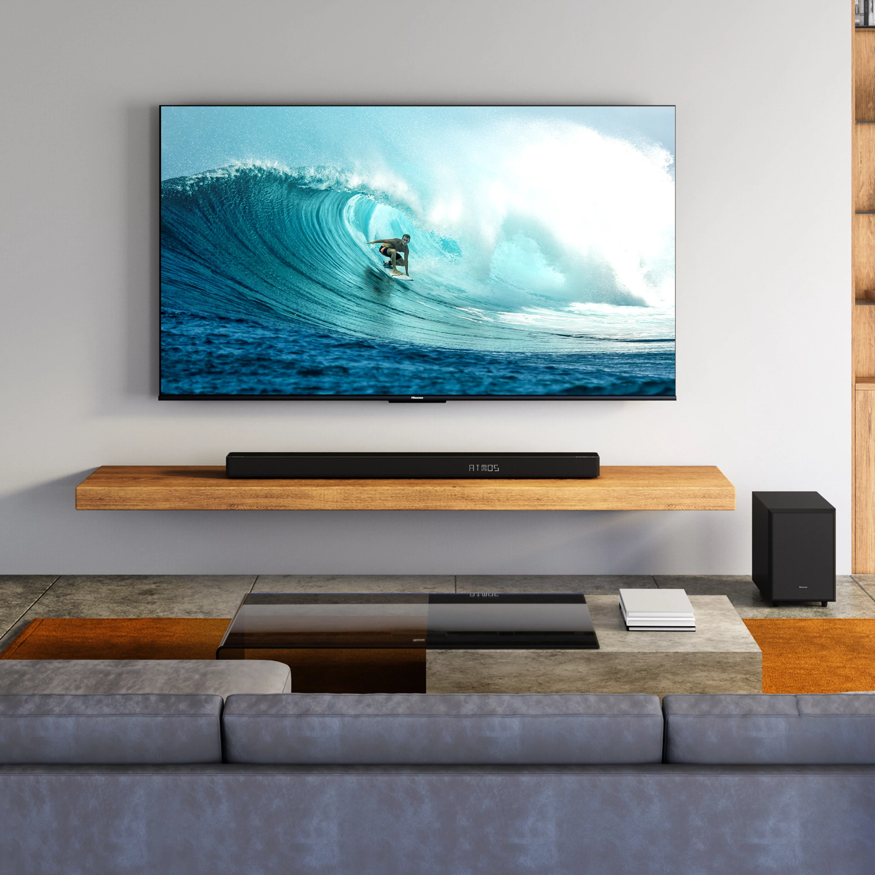Hisense AX Series 5.1.2 Ch 420W Soundbar with Wireless Subwoofer, Wireless Rear Speakers, and Dolby Atmos (AX5120G, 2023 Model)