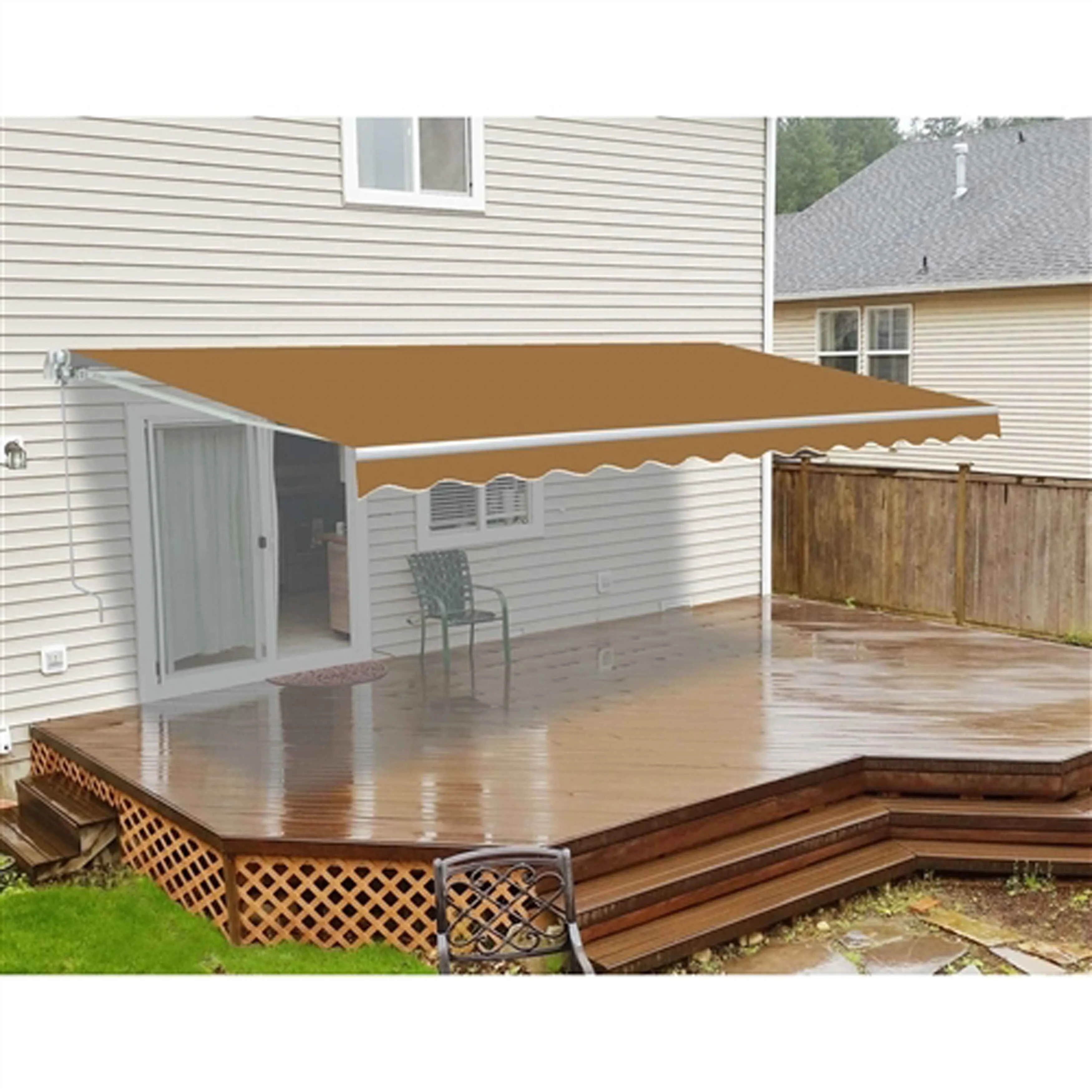 ALEKO 13' x 10'  Sand Retractable Patio Awning Canopy