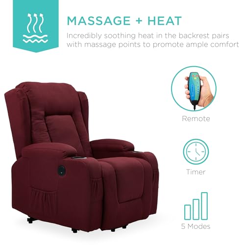 Best Choice Products Modern Linen Electric Power Lift Chair, Recliner Massage Chair, Adjustable Furniture for Back, Legs w/ 3 Positions, USB Port