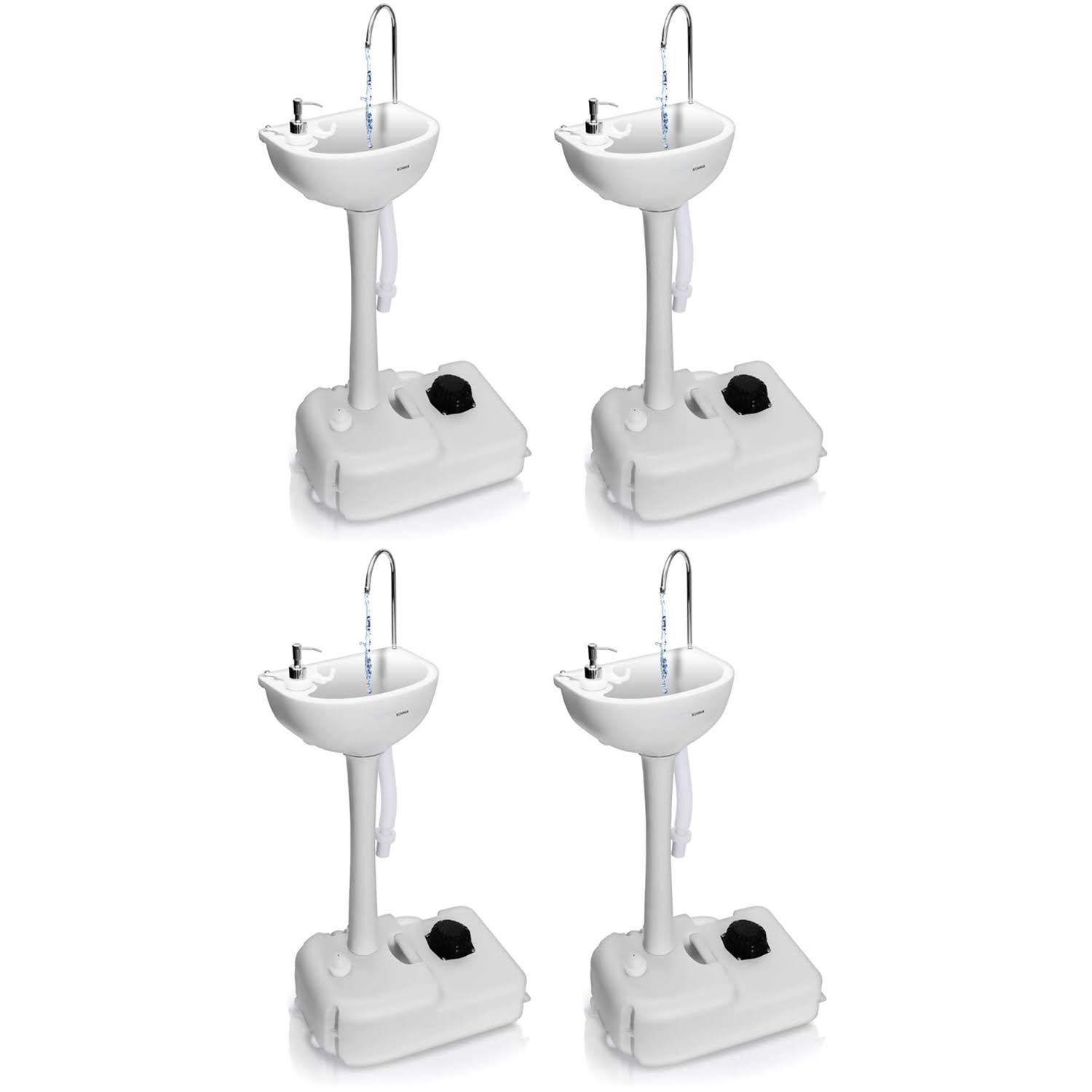 Serenelife SLCASN18 Portable Hand Wash Sink Stand Washing Stations (4 Pack)