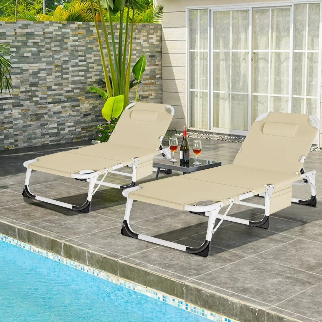 Docred 2-Pack Outdoor Chaise Lounge Chair