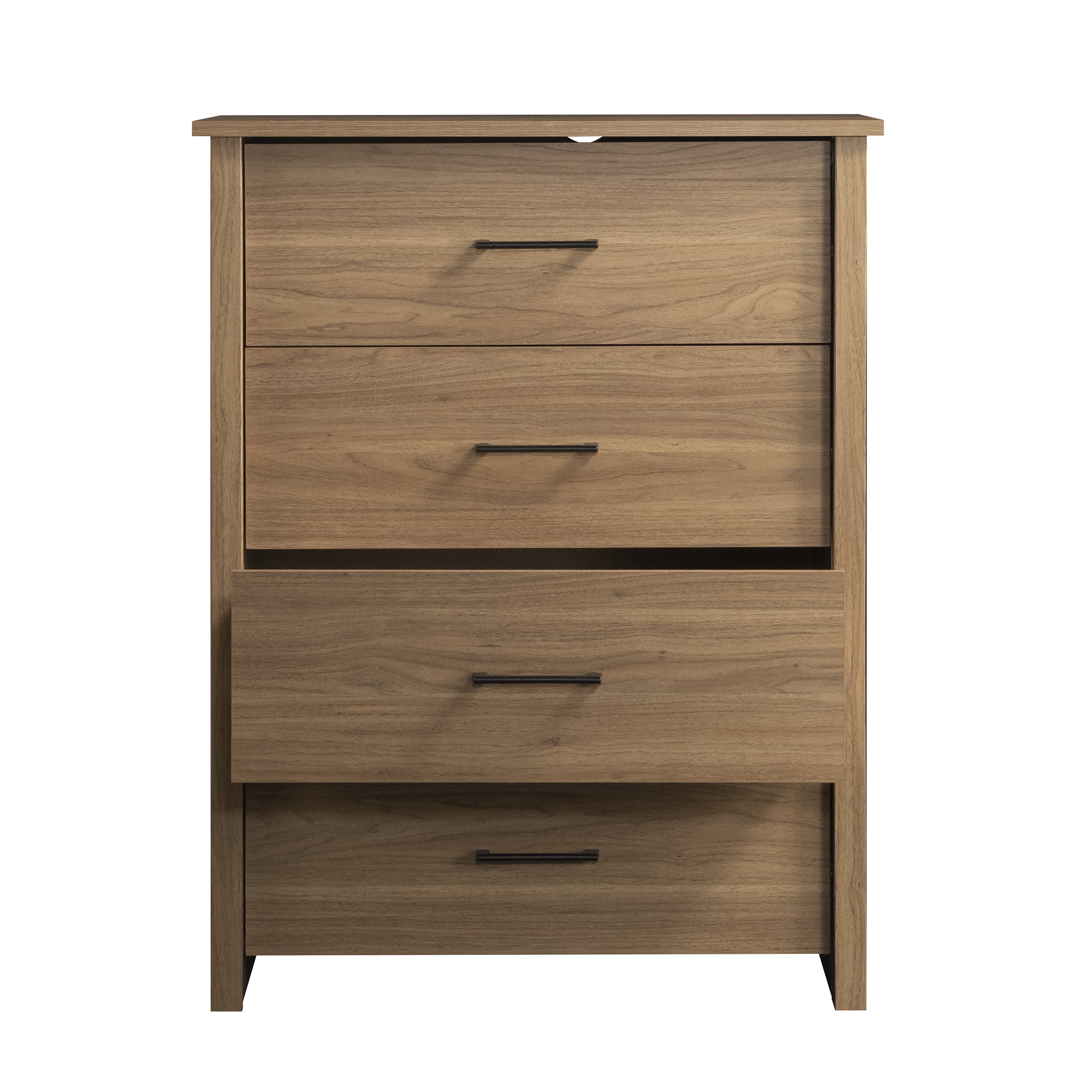 Mainstays Hillside 4-Drawer Dresser, Walnut Finish