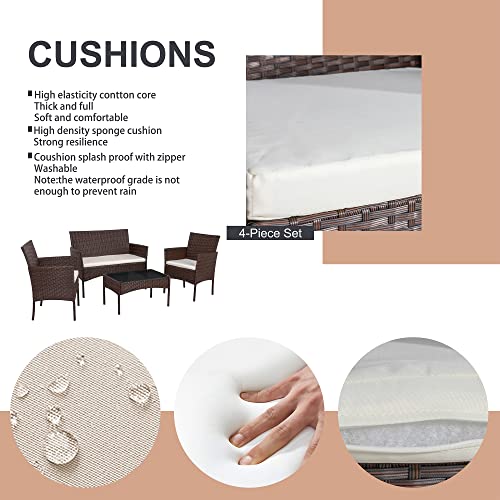 Shintenchi 4 Piece Outdoor Patio Furniture Sets