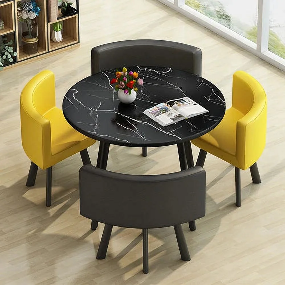 Dining Table Set 4 Chairs Office Reception Seat Suits Negotiation Table Casual Visitor Round Table Visitor Office Desk Chair Set