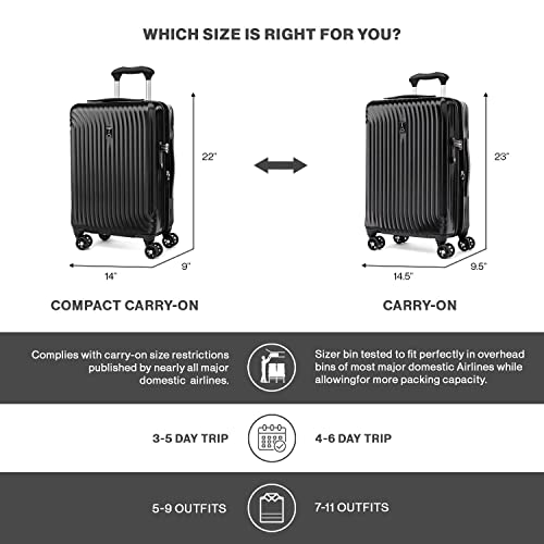 Travelpro Maxlite Air Hardside Expandable Checked Luggage, 8 Spinner Wheels, Lightweight Hard Shell Polycarbonate Suitcase, Champagne