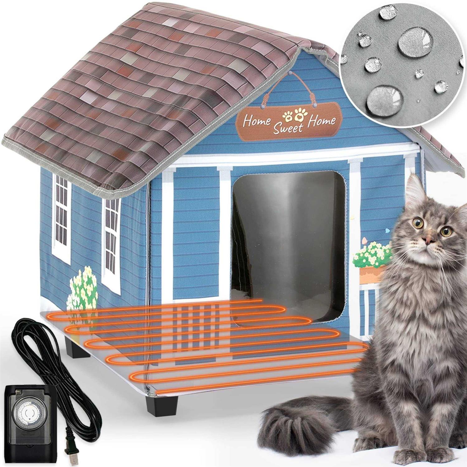 PETYELLA Heated cat Houses for Outdoor Cats in Winter
