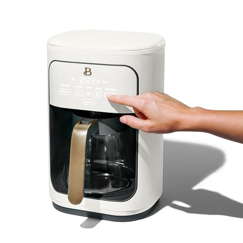 Beautiful Coffee Maker, 14-Cup, Touch Display, Programmable, 1200W, Stainless Steel, Keep Warm, 24h Timer dishwasher-safe (Black Sesame)