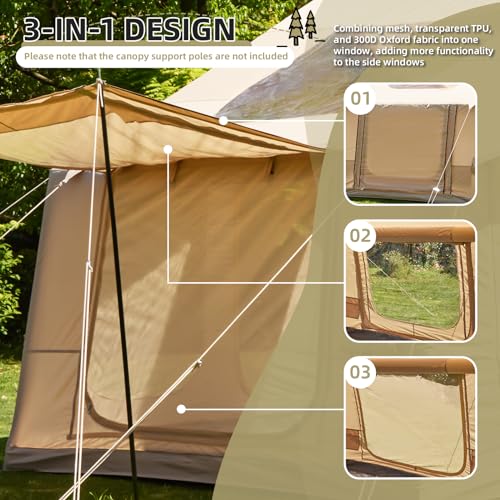 YOLENY Inflatable Tents for Camping, 4/6/8/10/12 Person Tent with TPU Skylight, Mesh Windows, Stove Jack & Pump, Easy Setup 4 Season Glamping Tent