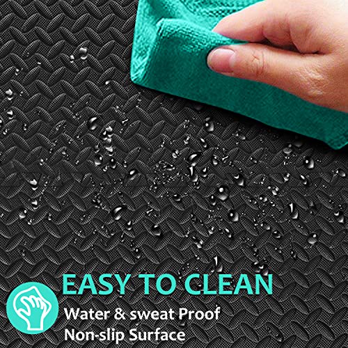 BEAUTYOVO Puzzle Exercise Mat with 12/24/48 Tiles Interlocking Foam Gym Mats, 24'' x 24'' EVA Foam Floor Tiles