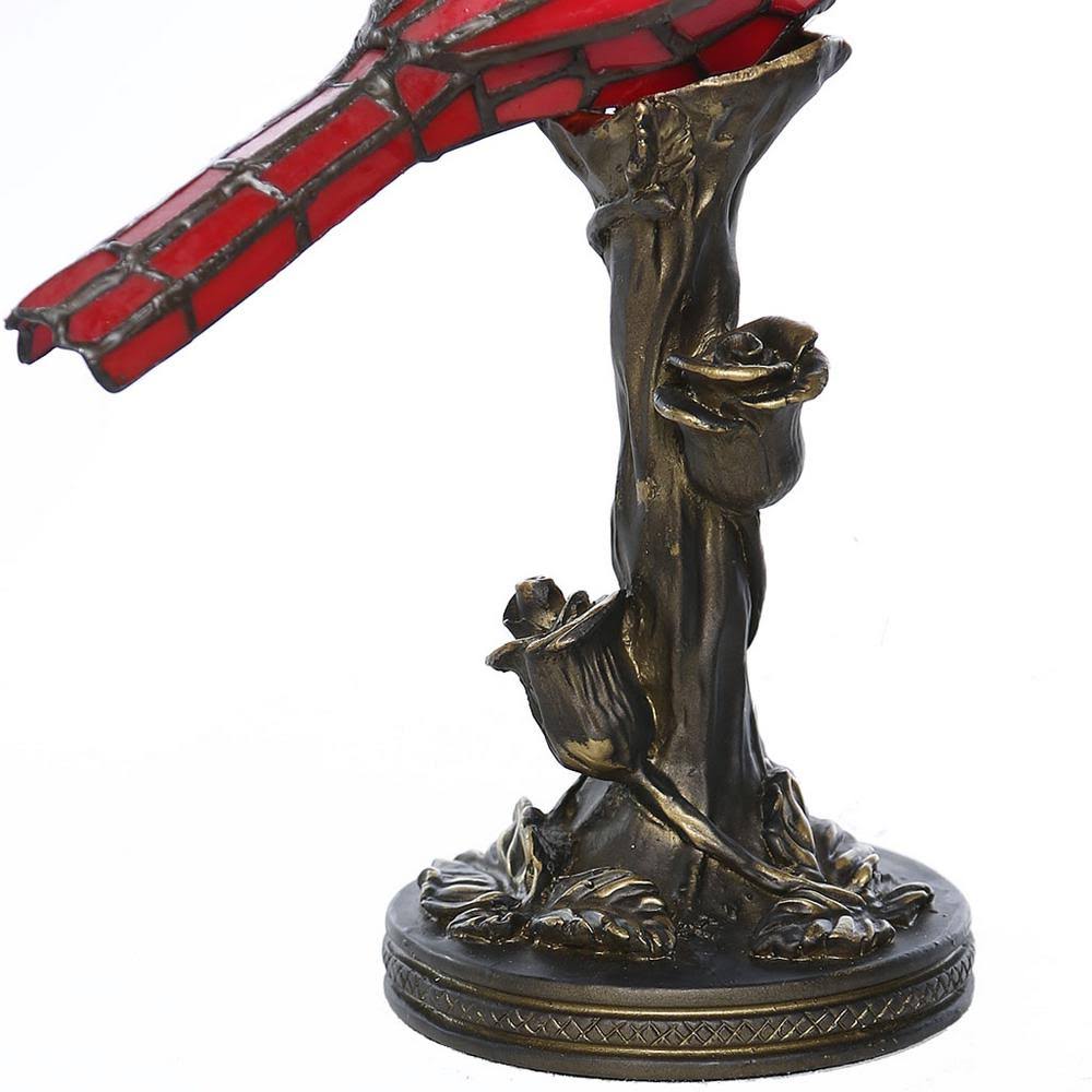 River of Goods 13.5x22 Tall Stained Glass Cardinal Accent Lamp, Red