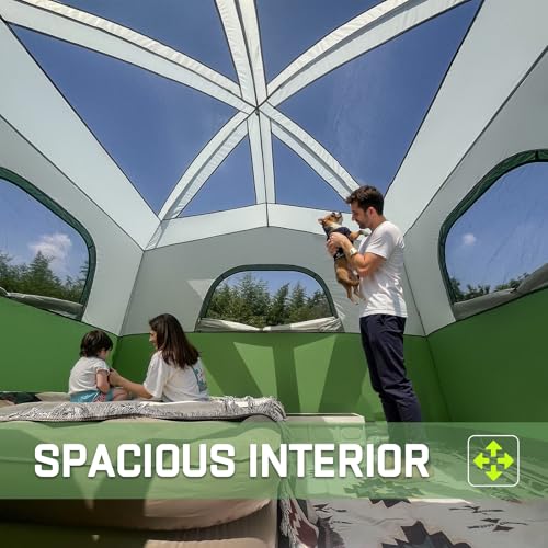 Happy Travel Tent 6 Person Tents for Camping, Waterproof Easy Setup Camping Tent with Rainfly