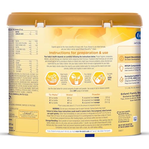 Enfamil NeuroPro Baby Formula, Milk-Based Infant Nutrition, MFGM* 5-Year Benefit, Expert-Recommended Brain-Building Omega-3 DHA