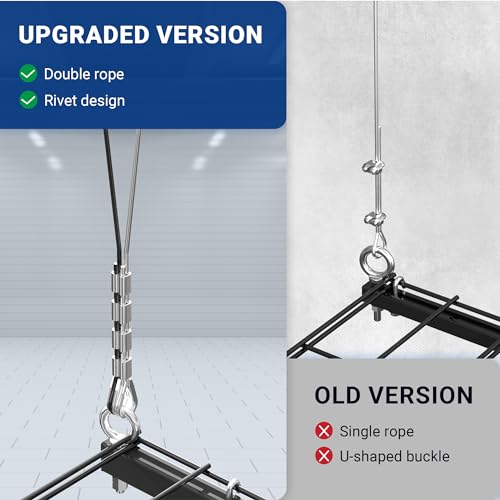 FLEXIMOUNTS Garage Lifting Metal Rack, 4x4 Ft Overhead Garage Storage Racks, Adjustable Heavy-Duty Ceiling Organization System, 300lbs Weight
