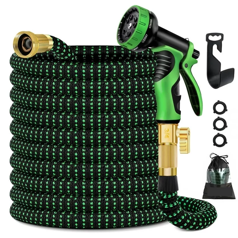 100FT Garden Hose,10 Function Spray, Durable, No-Kink Water Hose for Watering and Washing - Curated Treasures Market