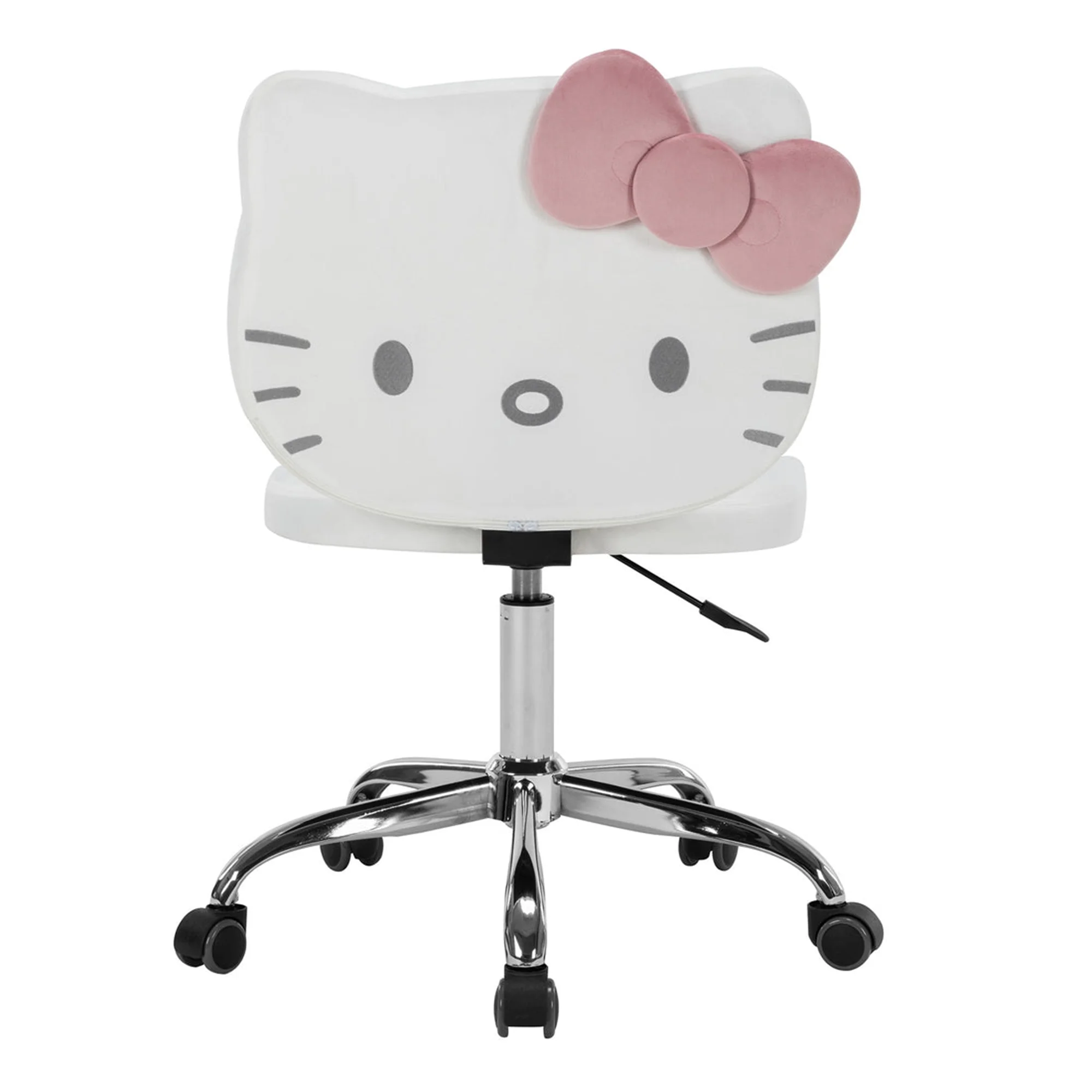 Impressions Vanity Hello Kitty Kawaii Swivel Vanity Chair for Makeup Room with Wheels Rolling Armless Chair (Pink) - Radiant Selections