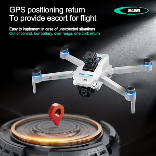 Drones with Camera for Adults 4K, GPS UHD Drone, 5G Remote Controller with Screen, One Key Return, Dual Camere, 3rd Gear Speed