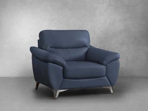 Abbyson Living Top Grain Leather Chair, Blue