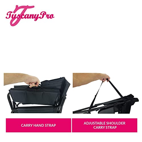 Portable Heavy-Duty Makeup Artist Chair with Umbrella Light Kit - Perfect for Makeup, Salon, Events with 29 Inch Seat Height - Carry Bag Included