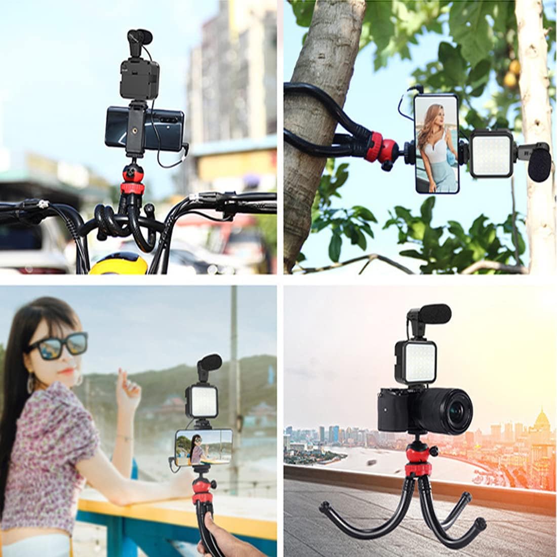ZLPOWER Vlogging Camera Kit Phone Video Accessories Adjustable Stand Holder Compatible with a Variety of Mobile Phone Models for Live Stream