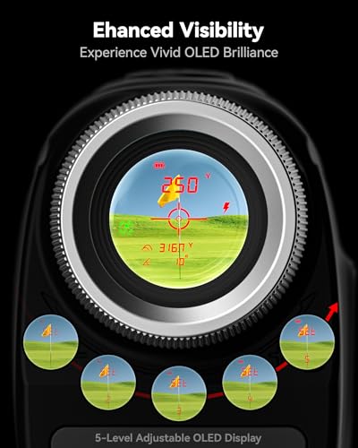 REDTIGER OLED Range Finder Golf with Slope, 1200 Yards Laser Rangefinder Golfing, 7X Magnification Range Finder Golf Magnetic