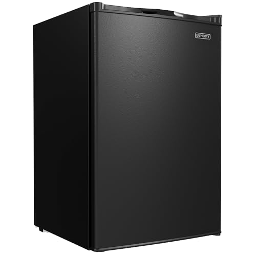 EUHOMY Upright freezer, 3.0Cubic Feet, Single Door Compact Mini Freezer with Reversible Door,Small freezer for Home/Dorms/Apartment/Office, Black